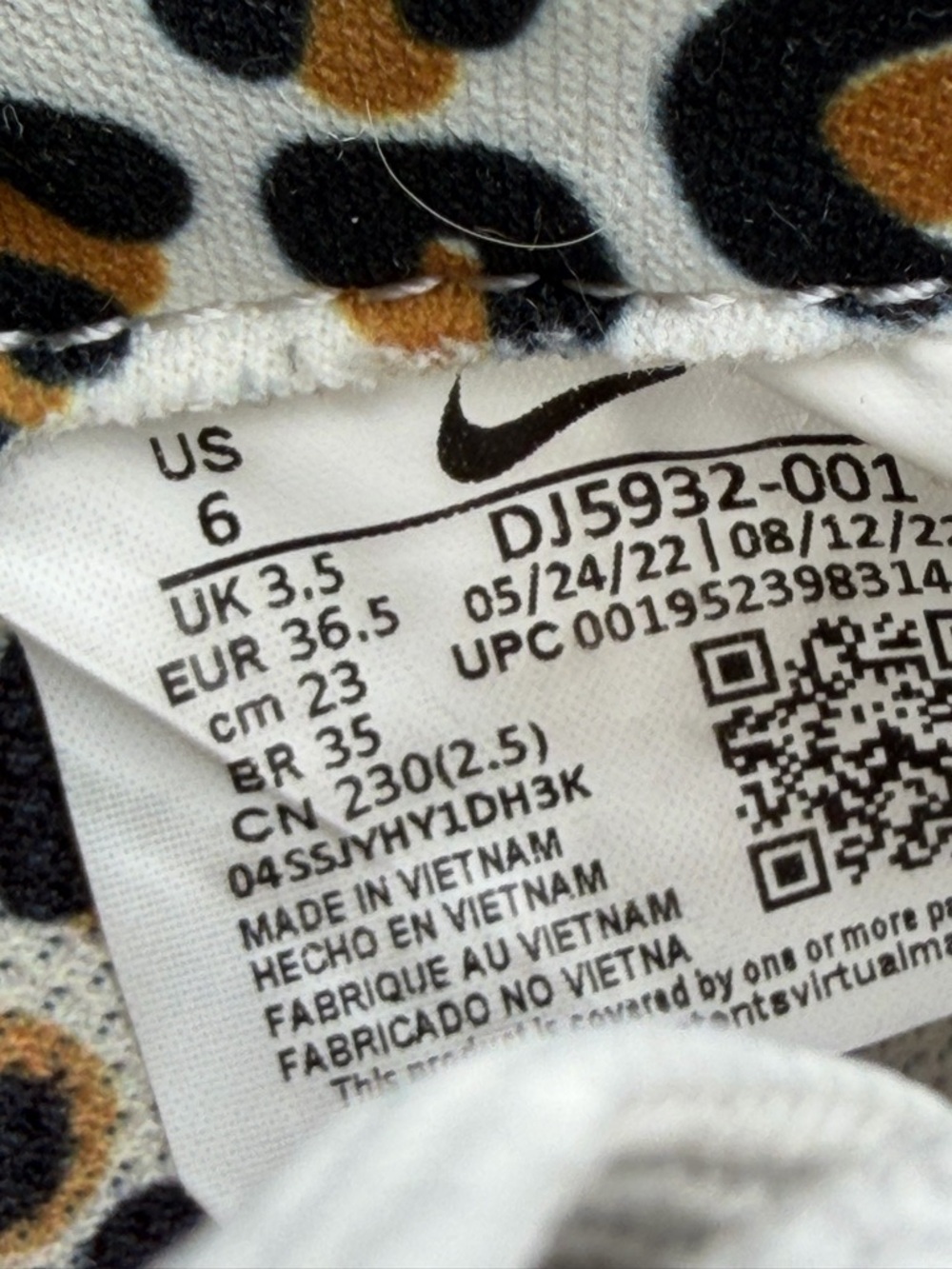 Nike Women's React Infinity Run Flyknit 2 Leopard Running Walking Shoes Size 6 - Picture 5 of 5